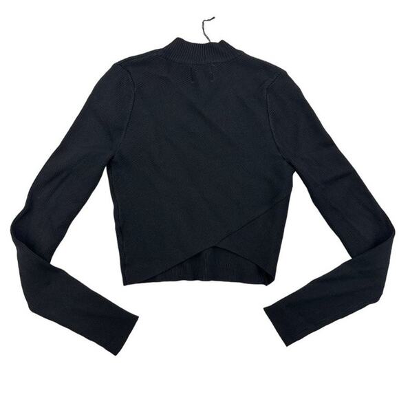 Rehab - Asymmetrical Back Long Sleeve High Neck Ribbed Sweater Top in Black - Picture 3 of 4